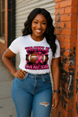 Tackle Cancer PNG | Breast Cancer Awareness Football Pink Ribbon Design