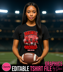 Custom Football Design – High School Spirit Wear Canva Editable Template