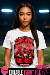 Custom Football Design – High School Spirit Wear Canva Editable Template