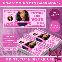 Homecoming Campaign Money – Printable Template