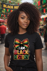 I Am Black History Bow PNG | Black History Month Afrocentric Design | Bold Glossy Statement Graphic