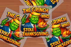 🦃 The Grinch Who Stole Thanksgiving DTF Transfer – Funny Holiday Design