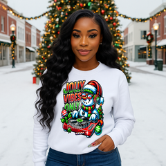 Jolly Vibes Only Snowman DJ Christmas PNG