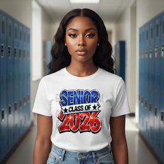 Senior Class of 2026 PNG | Graduation Shirt Design | Bold Metallic Senior Design | Class of 2026 Graphic