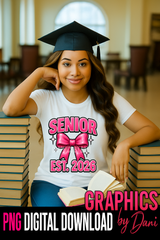 🎀 Senior EST. 2026 Pink Bow PNG 🎀