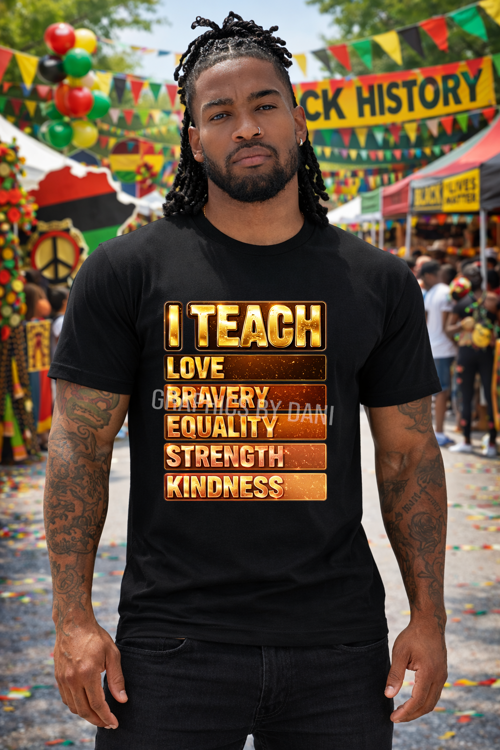 I Teach – Inspirational Metallic Typography Design for Teachers