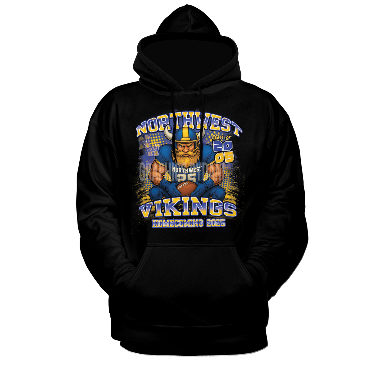 🏈 Northwest Vikings Homecoming 2025 Hoodie – Bold Viking Mascot Design