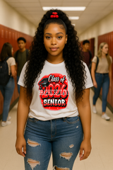 Class of 2026 Senior PNG – Red & Black Airbrush Graduation Design