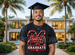 2026 Graduate PNG | Bold Metallic Graduation T-Shirt Design | Digital Download