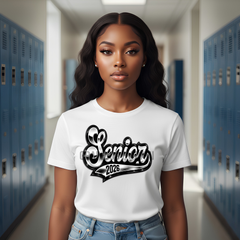 Senior 2026 Bold Metallic Design | Black & White