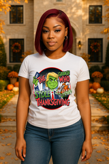 The Grinch Who Stole Thanksgiving PNG | Funny Thanksgiving Shirt Design | Bold & Glossy Holiday Graphic
