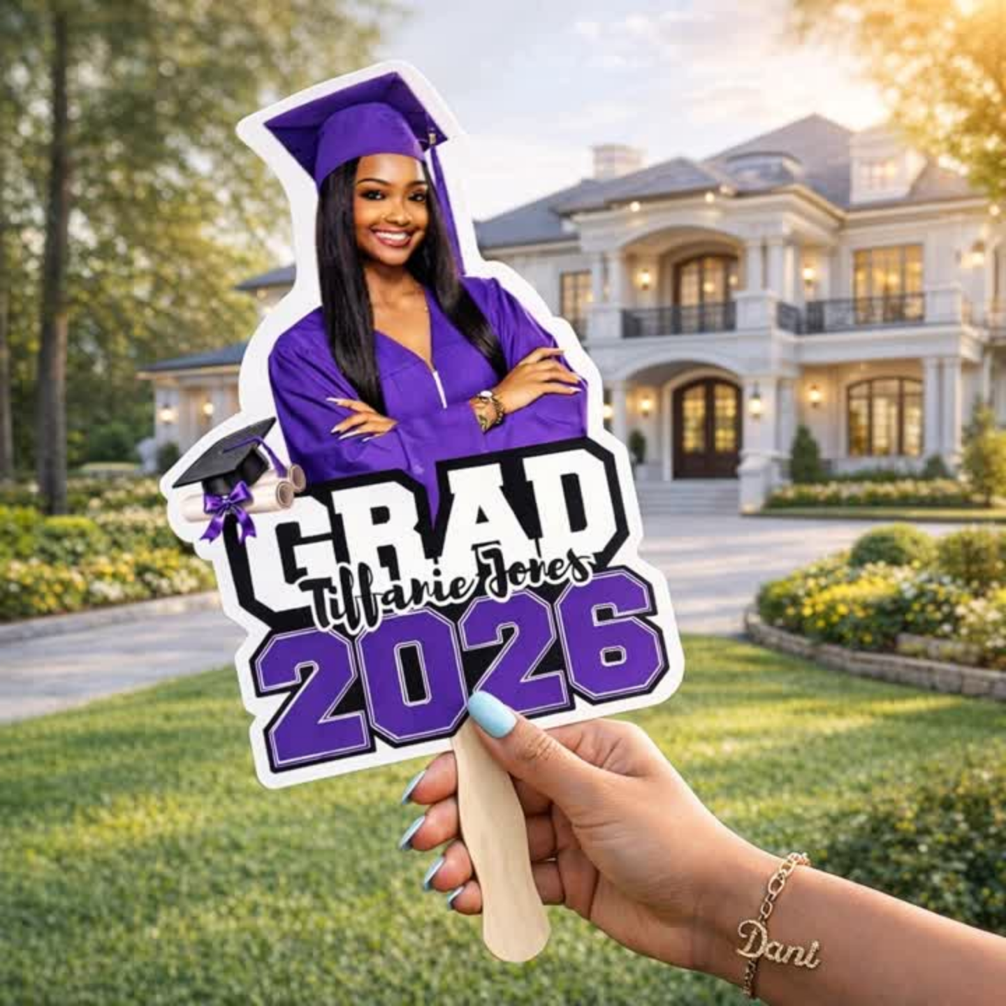 Graduation Fan Canva Template 2026 | Editable Photo Grad Fan | Custom Senior Cutout Fan Template | Instant Download