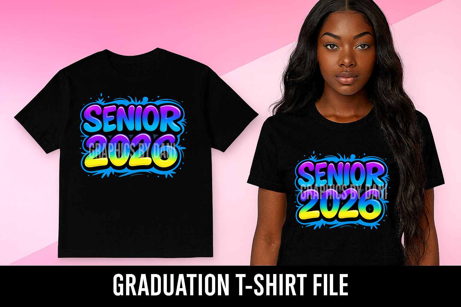 Senior 2026 Graffiti PNG | Bold & Colorful Graduation Digital Download