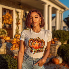 ✨ God Is Good Leopard Pumpkin Fall PNG – Bold Glossy Christian Sublimation Design