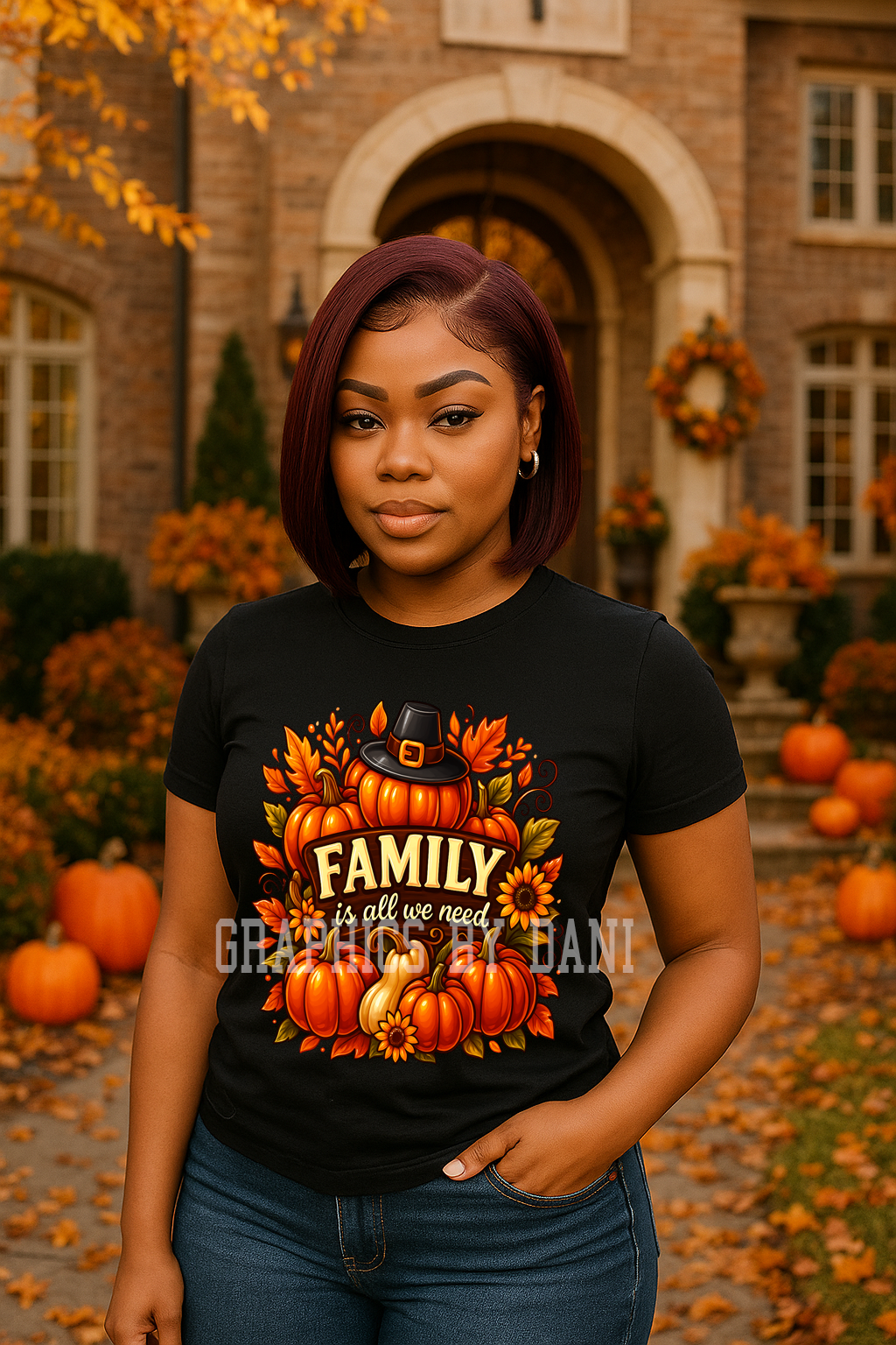 Family Is All We Need – Fall Thanksgiving Pumpkin PNG