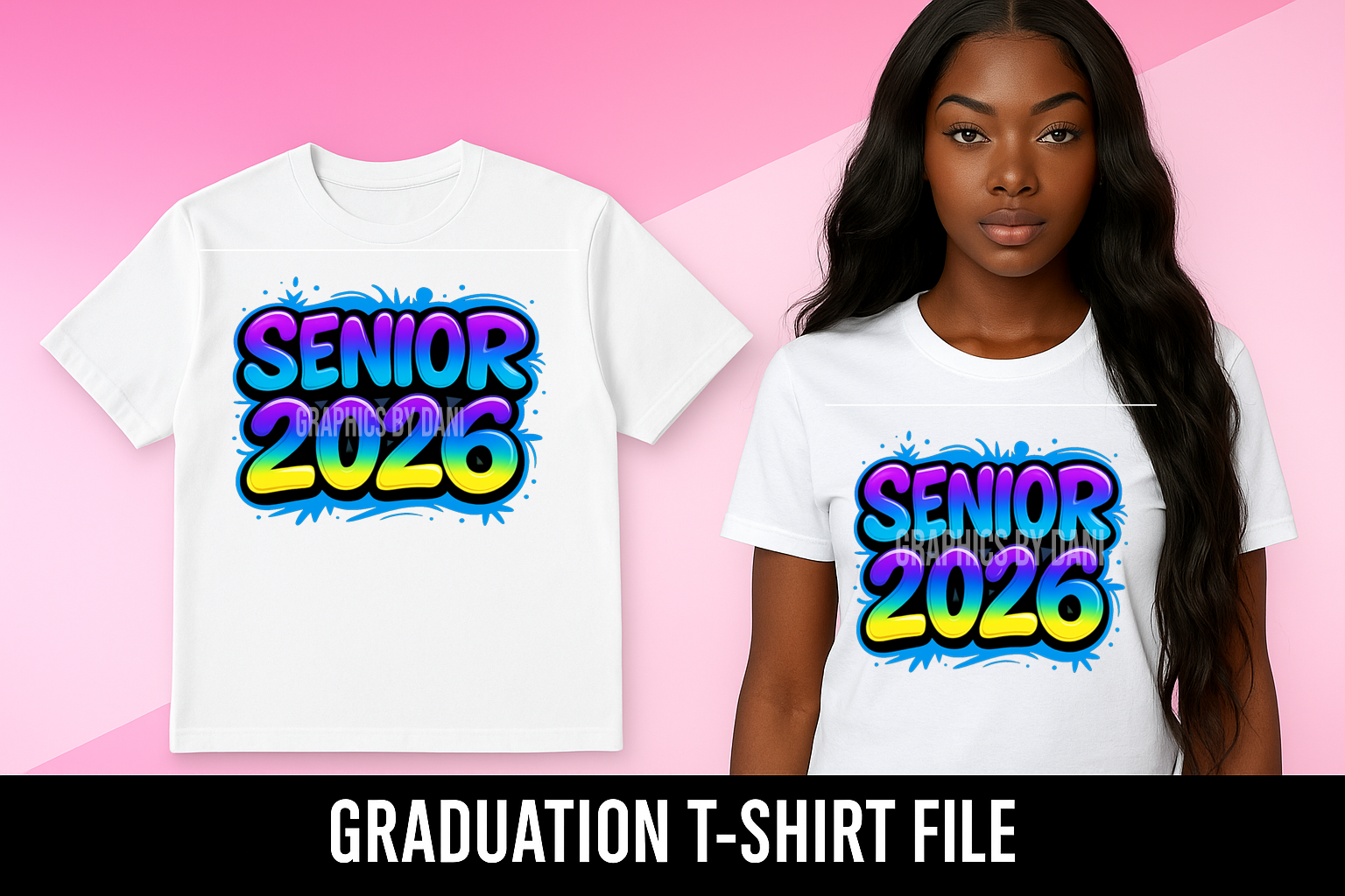 Senior 2026 Graffiti PNG | Bold & Colorful Graduation Digital Download