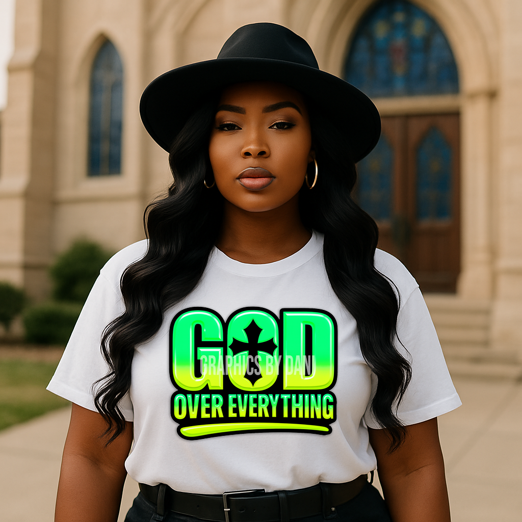 GOD OVER EVERYTHING PNG Bundle | Bold Faith-Based Gradient Designs (8-Pack, 300 DPI)