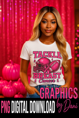 Tackle Breast Cancer – Pink Football Awareness PNG File