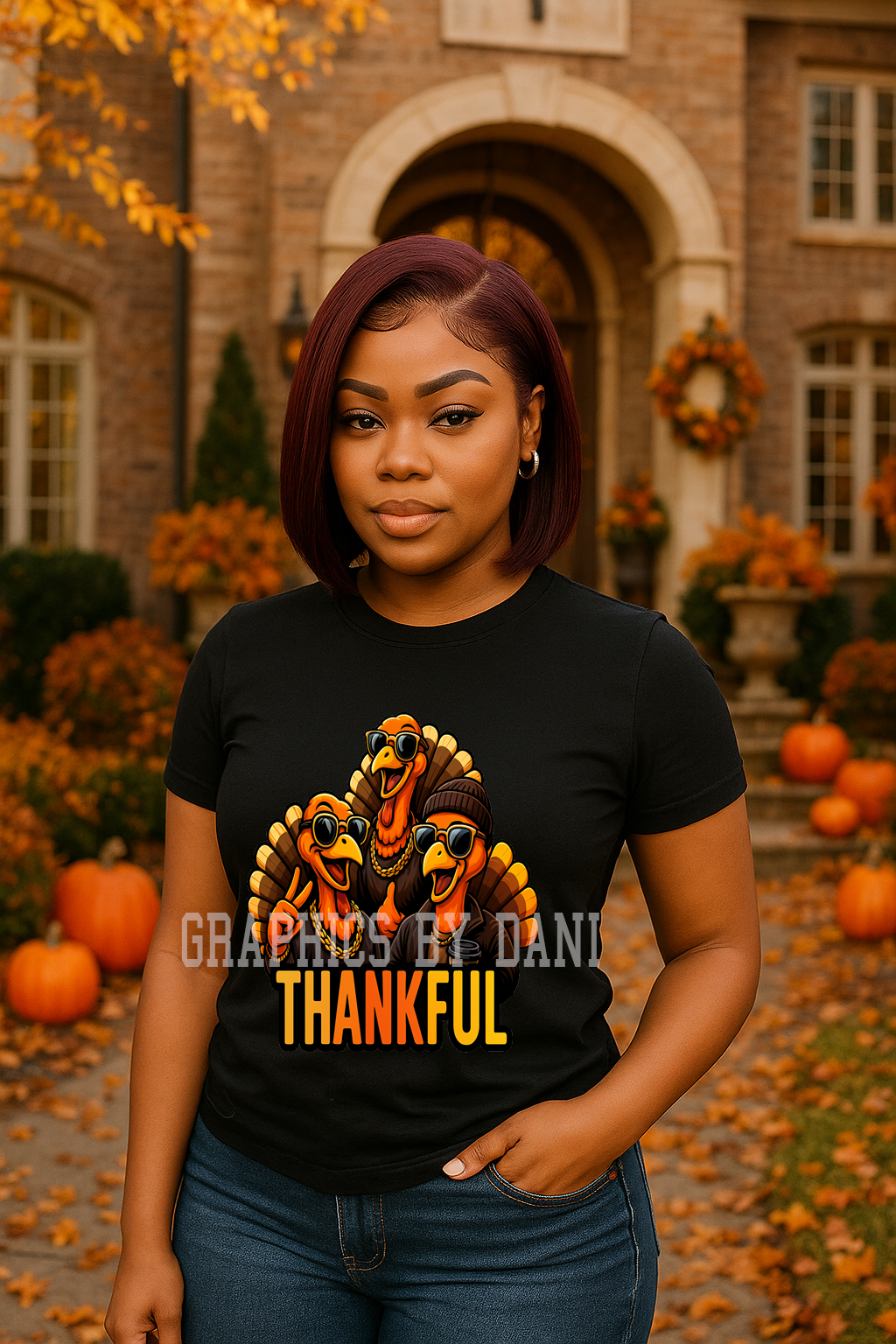 Hip Hop Thankful Turkey Trio PNG | Cool Thanksgiving Graphic Desig