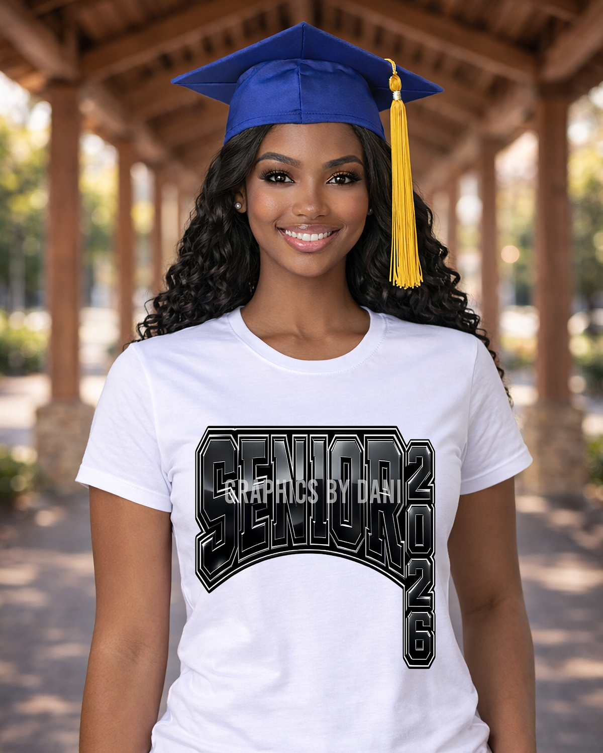 Senior 2026 Metallic Varsity Typography PNG | Luxury Black Chrome Graduation Design | Print-Ready Digital Download
